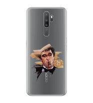 Oppo A5 2020 / A9 2020 Uyumlu Tony Montana Scarface Desenli Şeffaf Telefon Kılıfı