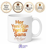 Her Yeni Gün Yeni Bir Şans Hedef Odaklı Çay Kahve Kupası Motivasyon Hediye