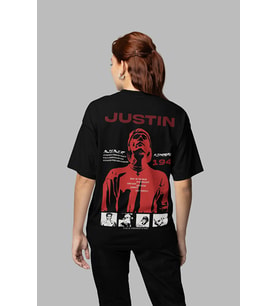 Justin Bieber 194 Baskılı Unisex Oversize Tasarım Şarkıcı Tişört