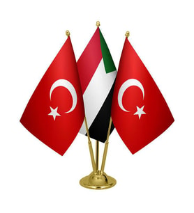 Masa Üstü Sudan Bayrağı Türk Bayrağı Üçlü Pirinç Direk Masa Bayrak Seti