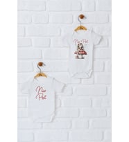 Pia Baby Premium %100 Pamuk İsme Özel Organik Baskılı İkili Set Çıtçıtlı Bebek Body Zıbın Modelleri 5093-17 (Ekru)