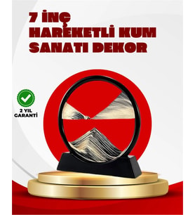 Rahatlatıcı Kum Sanatı – Yuvarlak Cam Çerçeveli Hareketli Kum Resmi, Ofis Ev İçin Etkileşimli Masaü