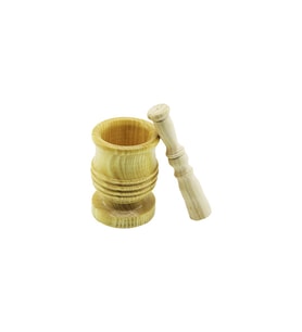 ORTA BOY LÜX AHŞAP HAVAN SARIMSAK DÖVECEK Ç: 7.3CM--D: 6.5CM--Y: 10.5CM FİLELİ AMBALAJ (5680)