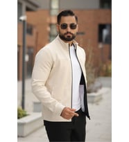 Basic Baharlık Süet Ceket - Sade ve Şık Stil (Krem)
