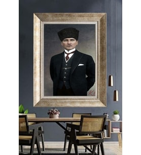 Gümüş Çerçeveli Atatürk Tablo za12