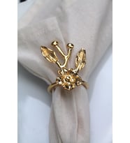 6 Adet Gold Japon Gülü Modern Metal Peçete Halkası