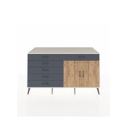 Kronos Konsol Tek Raflı 6 Çekmeceli 2 Kapaklı 176x59x99 Aytaşı-Çam/Antrasit