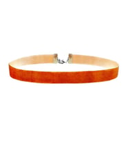 Turuncu Renk Kadın Kadife Choker