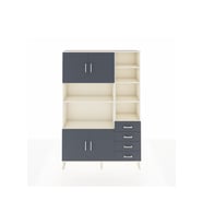 Arges Gardrop 9 Raflı 4 Çekmeceli 4 Kapaklı 132x30x195 Aytaşı-Antrasit