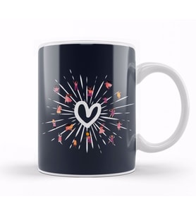 Girl Power Love Heart Kupa Bardak Porselen