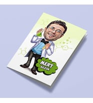 Kişiye Özel Kimyager Erkek Karikatürlü Tebrik Kartı