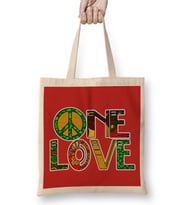 Peace Barış Simge One Love Rasta Bez Çanta Uzun Saplı