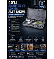 Dayanıklı Karbon Çelik 40 Parça Lokma ve Cırcır Anahtar Seti