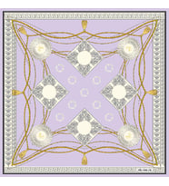 Barok Halatlı Desen Black Seri Twill Eşarp Eşarp Askısı ile Birlikte 90x90 cm Le