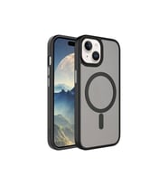 Apple iPhone 15 Plus Uyumlu Kılıf Mat Arka Yüzey Wireless Şarj Özellikli Zore Flet M-safe Kapak (Siyah)