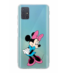 Samsung Galaxy A51  Kamera Korumalı  Kapak Minnie Mouse Tasarımlı  Şeffaf Kılıf