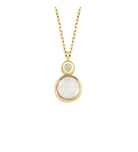Pırlantalı Opal Altın Kolye