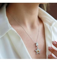 Stars Charm Gold Gümüş Kolye