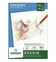 Canson White Drawing Paper Pad Beyaz Çizim Defteri 160g A4 20 Yaprak