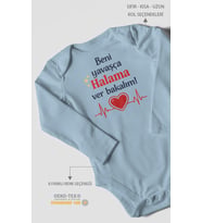 Beni yavaşça halama ver bakalım Uzun Kollu Çıtçıtlı Bebek Body