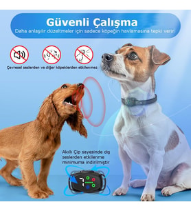 T394 Köpek Havlama Tasması Şarjlı, Suya Dayanıklı, Uyarı Seçimli, Eğitim Tasması, Havlama Önleyici Tasma