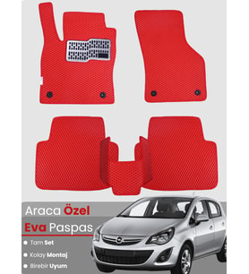 OPEL CORSA D (2006-2014) Uyumlu EVA Paspas Tam Set–Araca Özel,Kolay Montaj,Oto Paspas