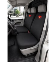 Volkswagen Transporter 5+1 - Siyah Penye Oto Koltuk Kılıfı - RED BULL Baskılı