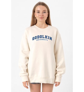 Gen V Godolkin University Letter Ekru Kadın 2ip Sweatshirt