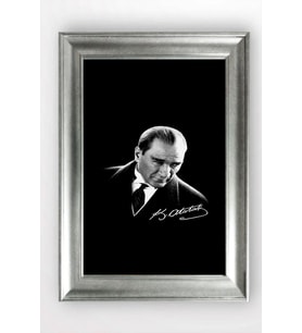 Gümüş Çerçeveli Atatürk Tablo cv1116