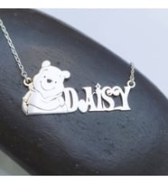 kişiye özel isimli winnie the pooh gümüş kolye