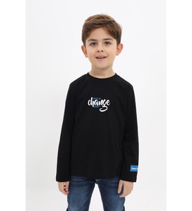 Toontoy Erkek Çocuk Baskılı Tişört (Siyah)