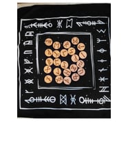 Rune Semboli Taşları Dişbudak Ağacı Run Taşları Örtüsü Sunak Nordic Runes Örtüsü Sunağı ve Taşları S