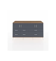 Kronos Konsol 4 Raflı 6 Çekmeceli 4 Kapaklı 176x59x99 Çam-Antrasit