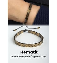 Hematit Doğal Taş Antik Sarı Çavuş Kesim 6x2mm Makrome Bileklik