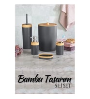 TransForMacion 5 li Banyo Seti Bambu Design ANTRASİT 718978