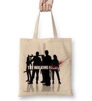 The Walking Dead Siyah Beyaz Bez Çanta Uzun Saplı