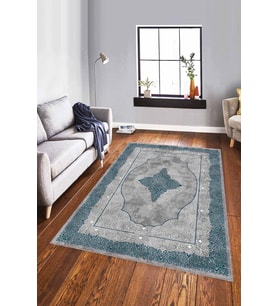 Zümrüt Klasik Göbekli Kaymaz Tabanlı Dekoratif Halı MK30 - 100 x 160 cm