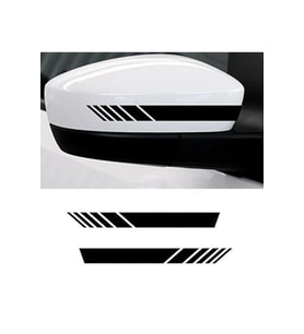 Yan Ayna Oto Şerit Sticker Siyah 6 Adet 15*2 Cm