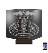 Luvivia Doktor Hediye Tıp Logo Kişiye Özel 3D Lamba - Masa Gece Lambası