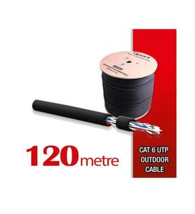 Qport Yüksek Bakır Utp 23Awg 0.58 MM Dış Ortam Cat6 Outdoor Kablo 120 Metre