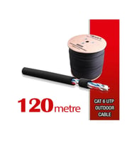 Qport Yüksek Bakır Utp 23Awg 0.58 MM Dış Ortam Cat6 Outdoor Kablo 120 Metre