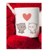 Mochi Cat Motto Sevgili Aşk Kupa