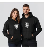 Sevgililer Günü Özel Kombin, 2 Ürün Kapüşonlu Hoodie Sweatshirt (Siyah)