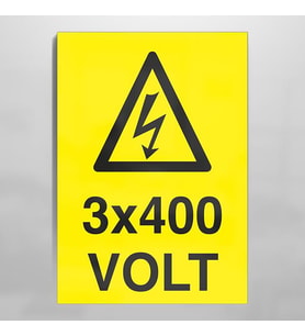 3X400 Volt Uyarı Levhası 70x100cm (Karışık)