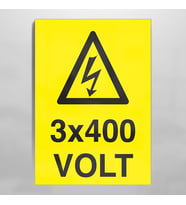 3X400 Volt Uyarı Levhası 70x100cm (Karışık)