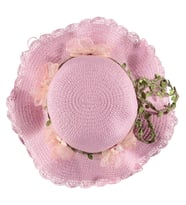 Premuım Kız Çocuk Hasır Fötr Şapka 4/8 YAŞ Trend ve şık tasarım (Açık Pembe)