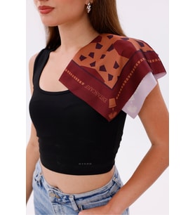 Koyu Bordo Terrazzo - Madrid Model Fular Estascarf