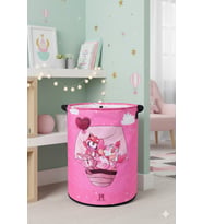 Pembe Düşler Ağzı Büzgülü Katlanır Kirli Çamaşır Dolap Içi Oyuncak Saklama Sepeti 32x40 (Standart)