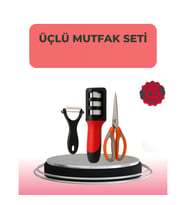 Mey İthalat® 3 Parçalı Çok Fonksiyonlu Mutfak Makas Seti – Paslanmaz Çelik, Ergonomik Tasarım