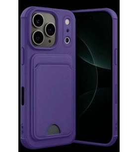 iPhone 17 Pro Kelvin Kartvizitli Silikon - Derin Mor